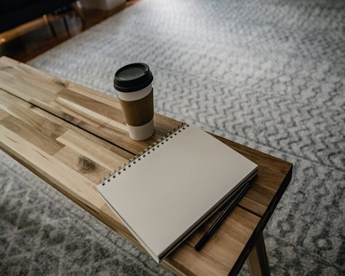 Short break during a regular workday with a notebook