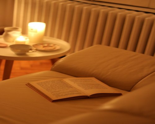 Quiet evening at home after work with a book and soft light